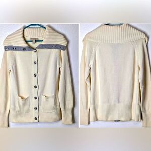 BANANA REPUBLIC SHAWL COLLARED SNAP UP SWEATER SIZE MEDIUM